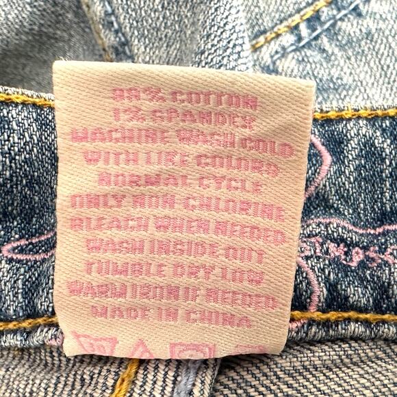 Jessica Simpson Paper Love Flare Light Wash Embroidered Distressed Jeans Size 14 - Picture 5 of 8